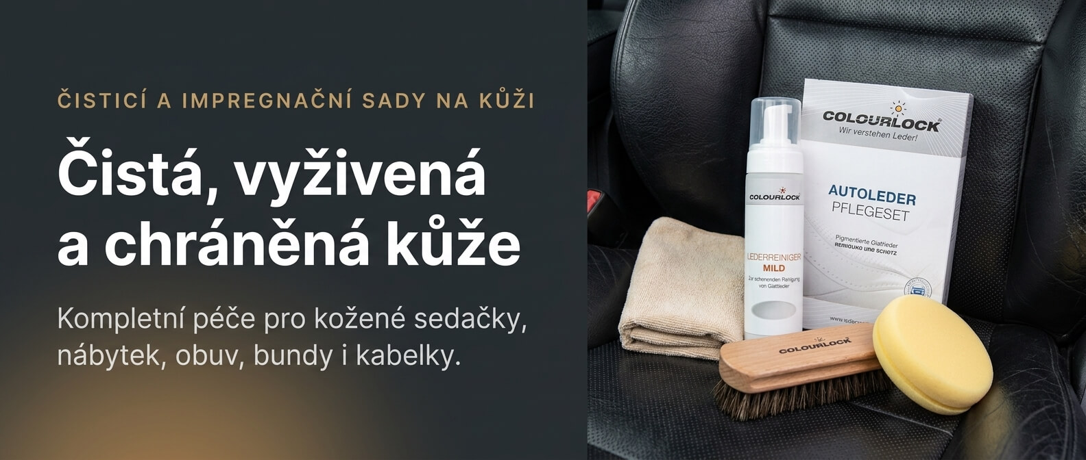 Pomůcky pro renovaci kůže s pečující sadou na kožený interiér auta
