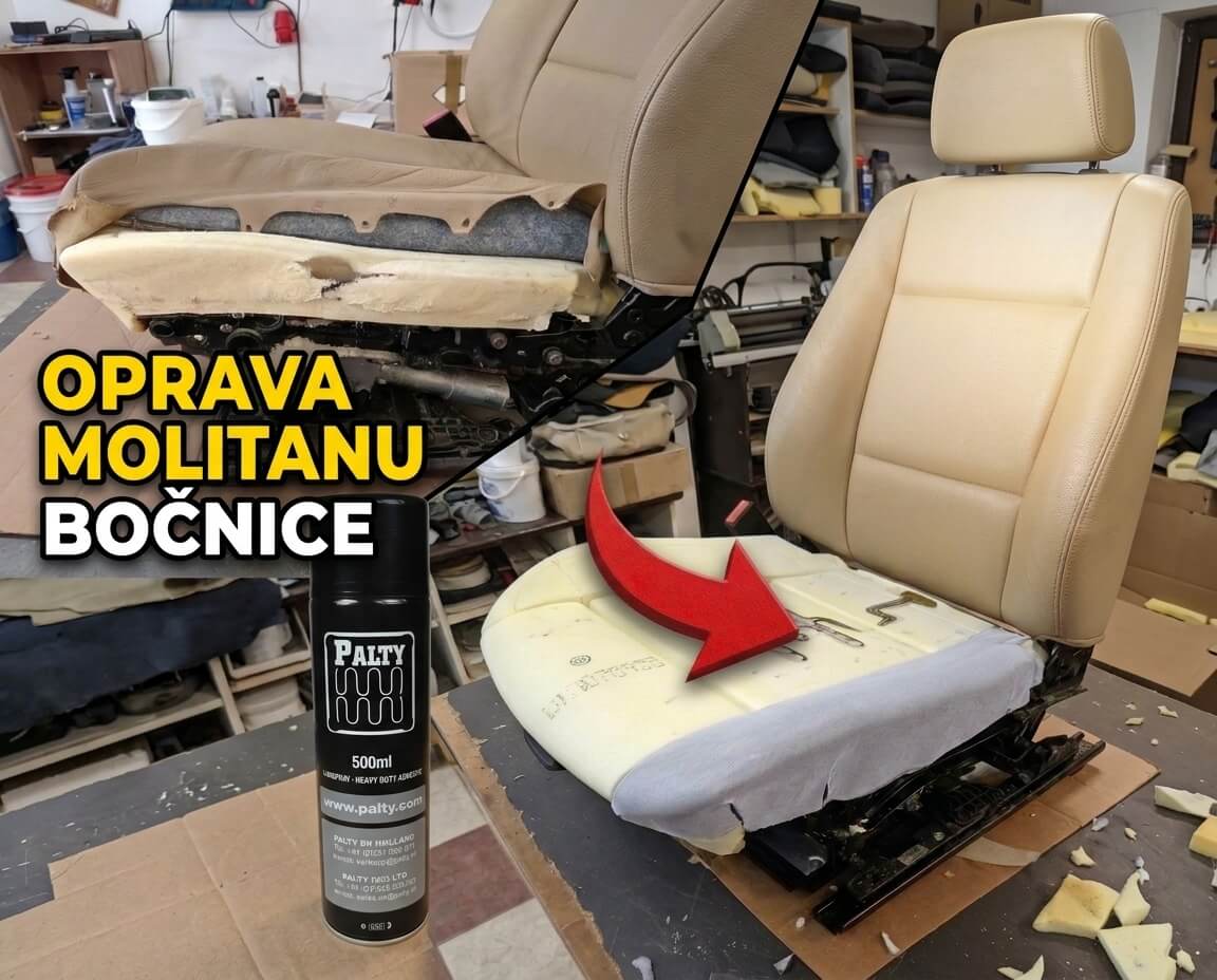 Oprava poškozeného molitanu na bočnici sedadla: co drží a co je jen záplata