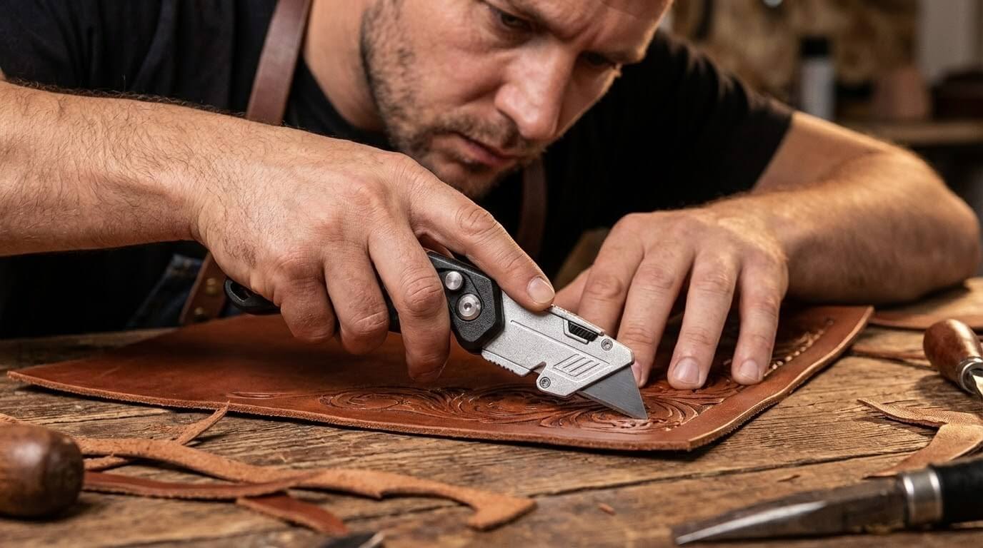Vyřezávání obrázku do kůže pomocí nože Fortum