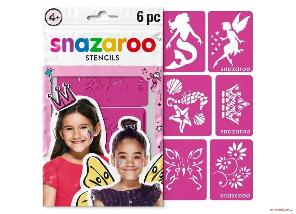 Snazaroo šablony na obličejové barvy 6ks - růžové