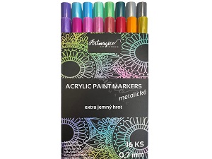 Artmagico akrylový popisovač s Extra jemným hrotem METALICKÉ