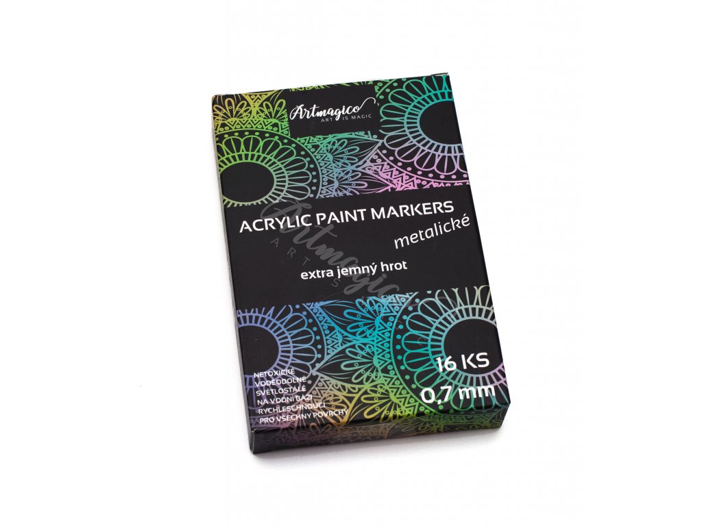 Artmagico akrylový popisovač s Extra jemným hrotem METALICKÉ