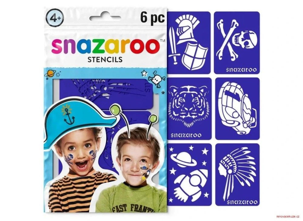 Snazaroo šablony na obličejové barvy 6ks modré