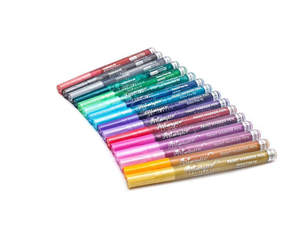 Artmagico akrylový popisovač s Extra jemným hrotem METALICKÉ