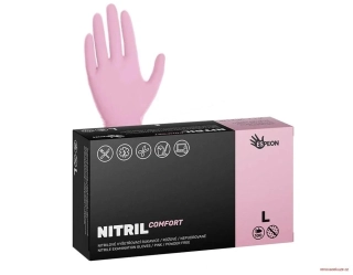 Nitrilové rukavice NITRIL COMFORT 100 ks, nepudrované, růžové