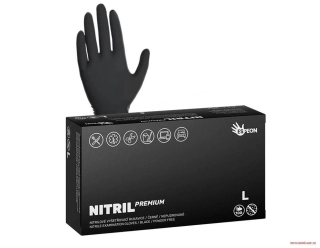 Nitrilové rukavice NITRIL PREMIUM 100 ks, nepudrované, černé