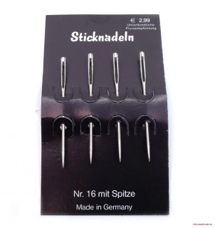 Vyšívací jehly s hrotem o vel. 16 pro šití a vyšívání