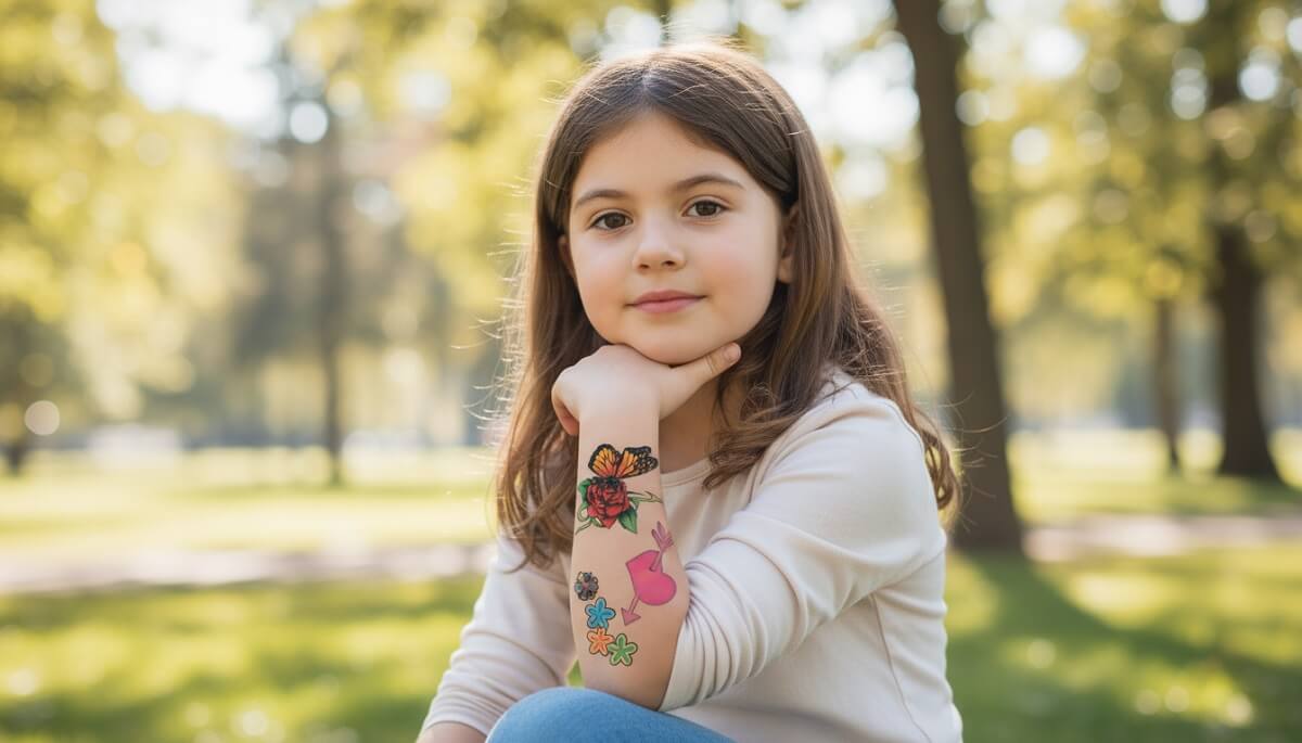 Holčička má tetovíní Snazaroo